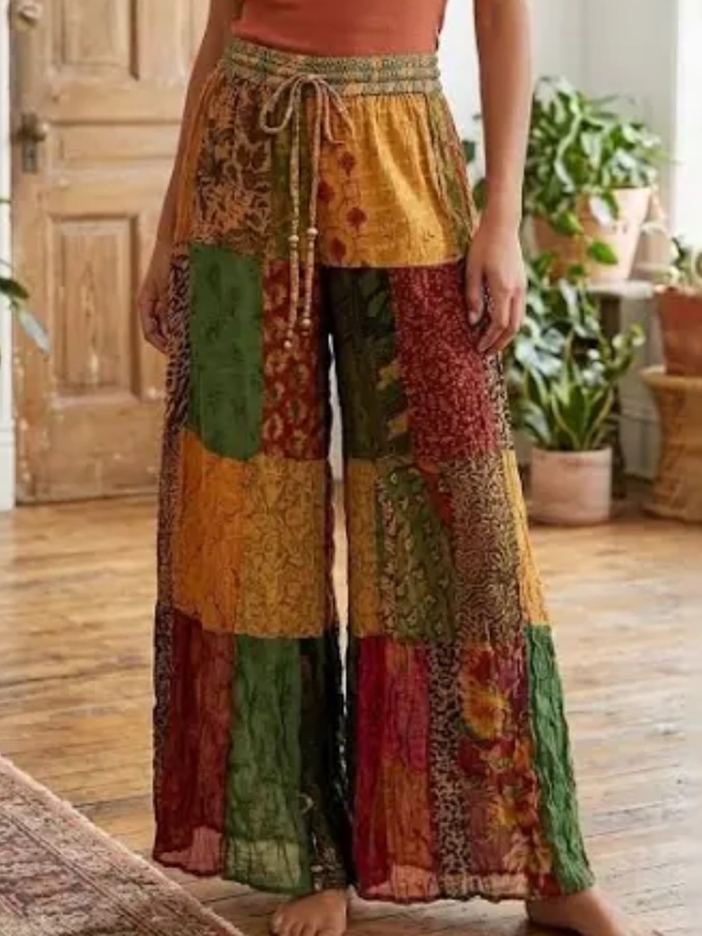 SALE NWT Young Threads Patchwork palazzo Flare Pants